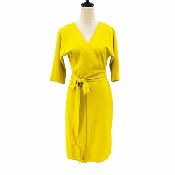 Diane Von Furstenberg Dresses & Skirts - Diane von Furstenberg NWT Shannon Reversible Lemon Yellow Silk Wrap Dress DVF